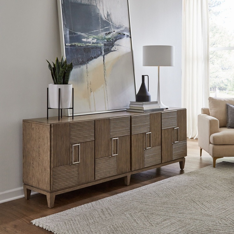 Serenity – 82 Accent TV Console – Burnished Beige