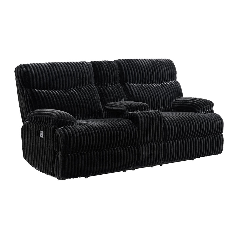 Admiral – Motion Loveseat With Console – Black