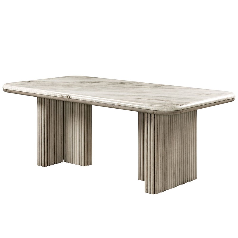 Charity – Dining Table – Natural Marble Top & Gray Oak