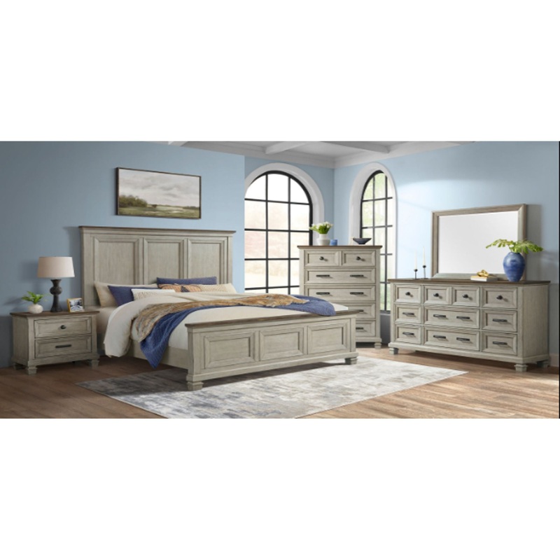 Farmington – Panel Bed|Gray|King|Queen