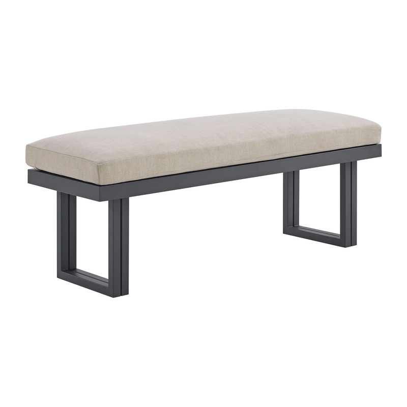 Playa – Dining Bench – Dark Gray / Beige