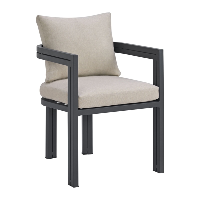 Playa – Dining Chair (Set of 2) – Dark Gray / Beige