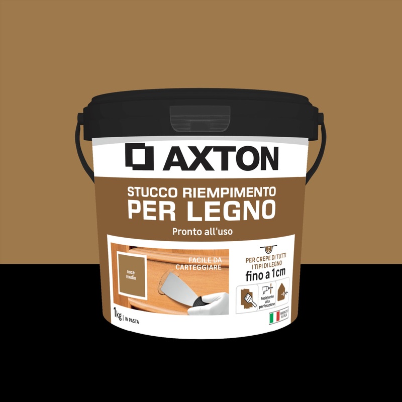 STUCCO PER LEGNO NOCE MEDIO IN PASTA AXTON 1 KG
