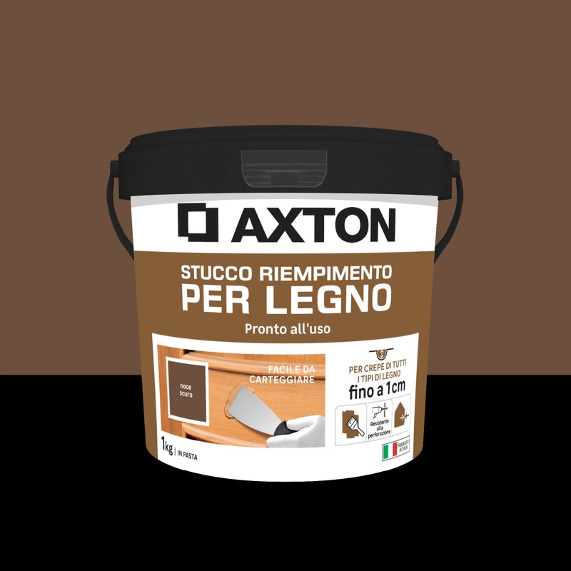 STUCCO PER LEGNO NOCE SCURO IN PASTA AXTON 1 KG