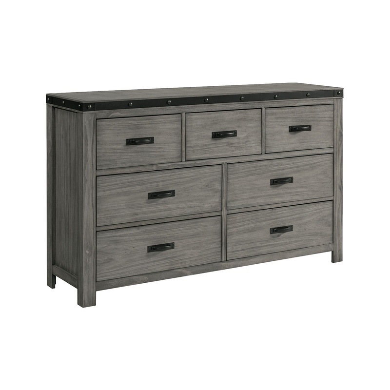 Wade – 7-Drawer Dresser|Dark Gray|Dressers|Dresser & Mirror