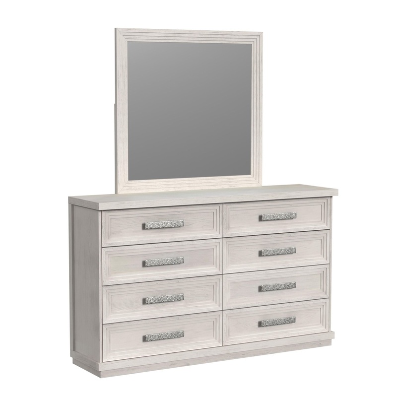 Avalanche – Dresser And Mirror Set – Antique White