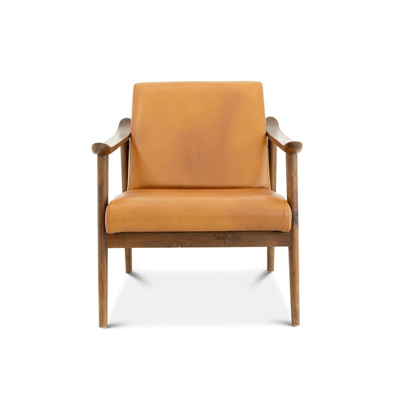 Brandon – Antique Leather Lounge Chair – Brown / Tan