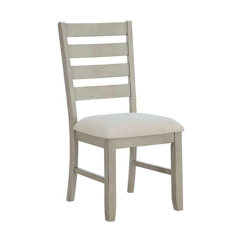 Farmington – Ladder Back Dining Side Chair (Set of 2) – Washed Stone / Light Beige