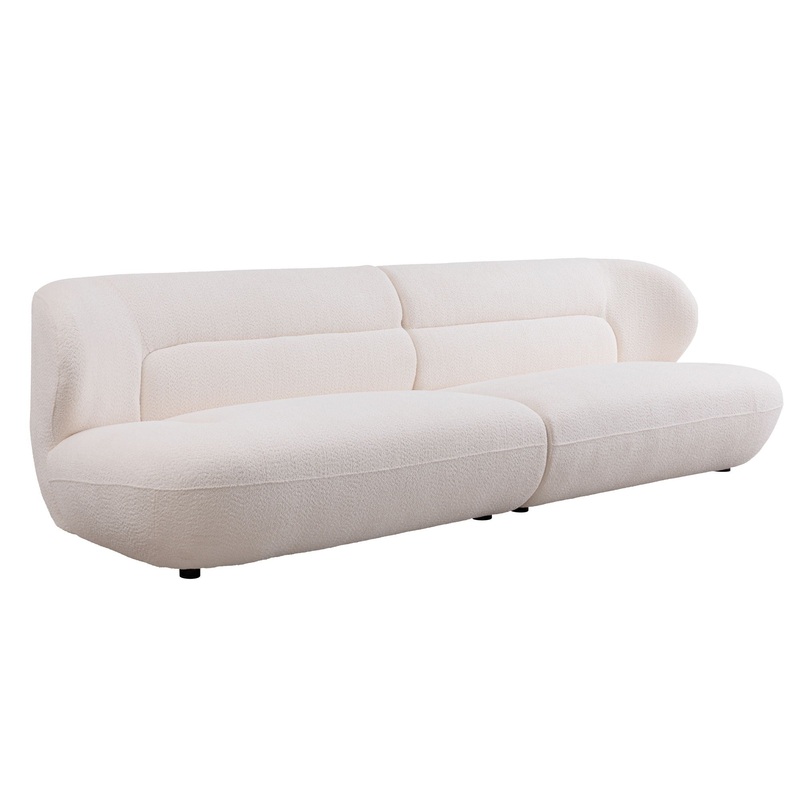 Modern Fashion Yp40116W Circular Curve Design Sofa, 4 Seater For Office & Bedroom – White