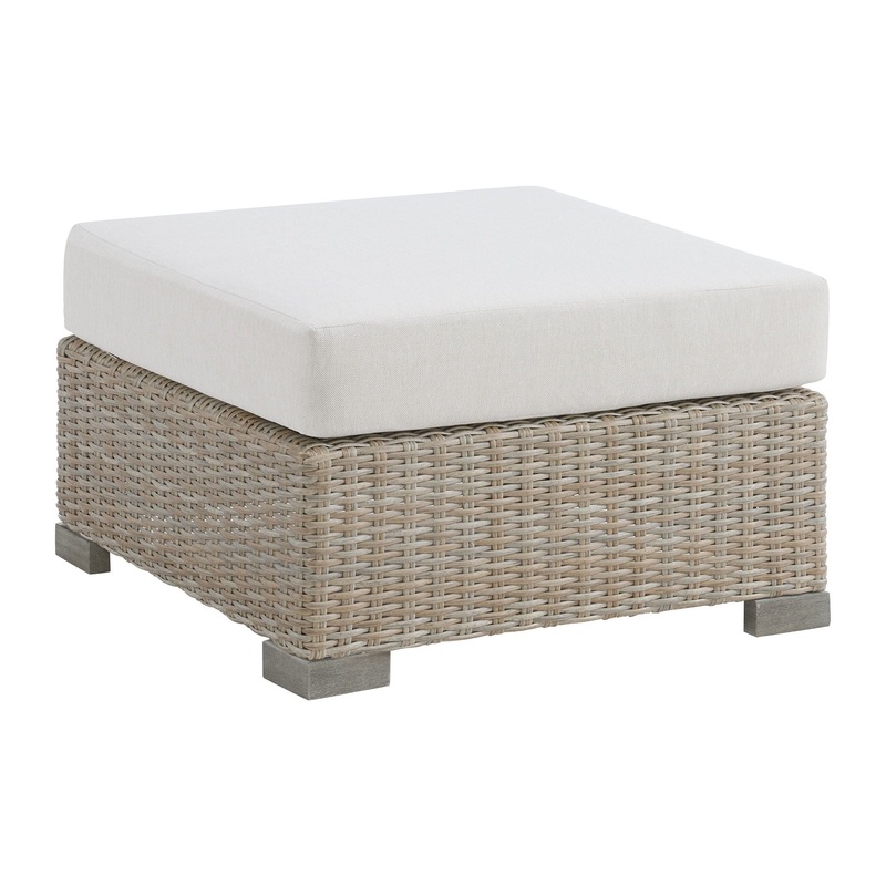 Ollie – Ottoman – Tan And Olefin White Cream