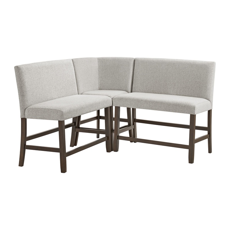Seneca – Counter 3 Piece Corner Bench – Brown / Gray