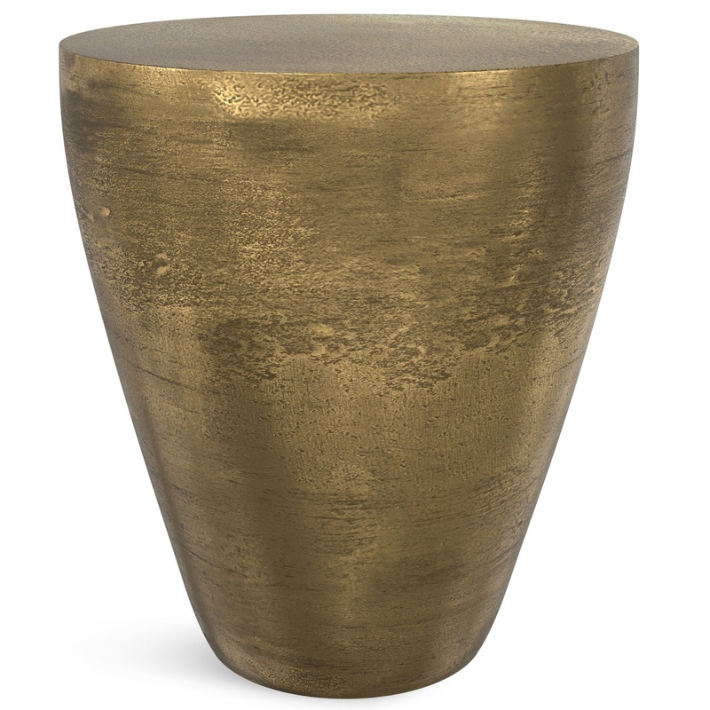 Cavan – Cast Aluminum Side Table – Antique Brass