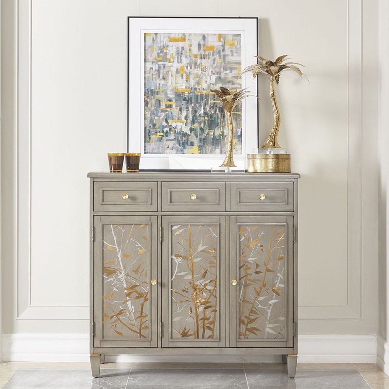 Dauphin – Handpainted Entryway Storage Cabinet – Gray Cashmere