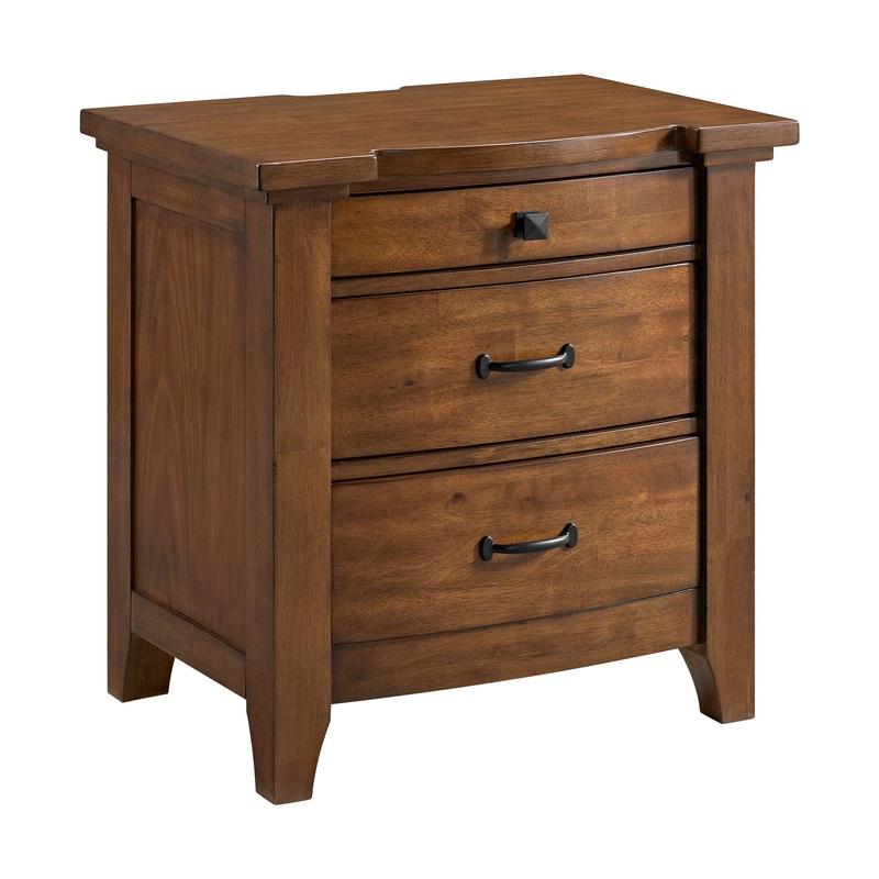 Gage – 3-Drawer Nightstand With USB And Power – Chestnut