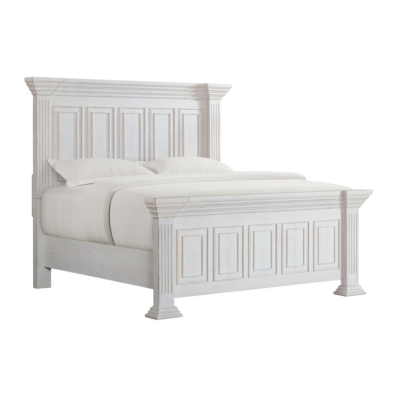 Heather – Panel Bed|White|King|Queen