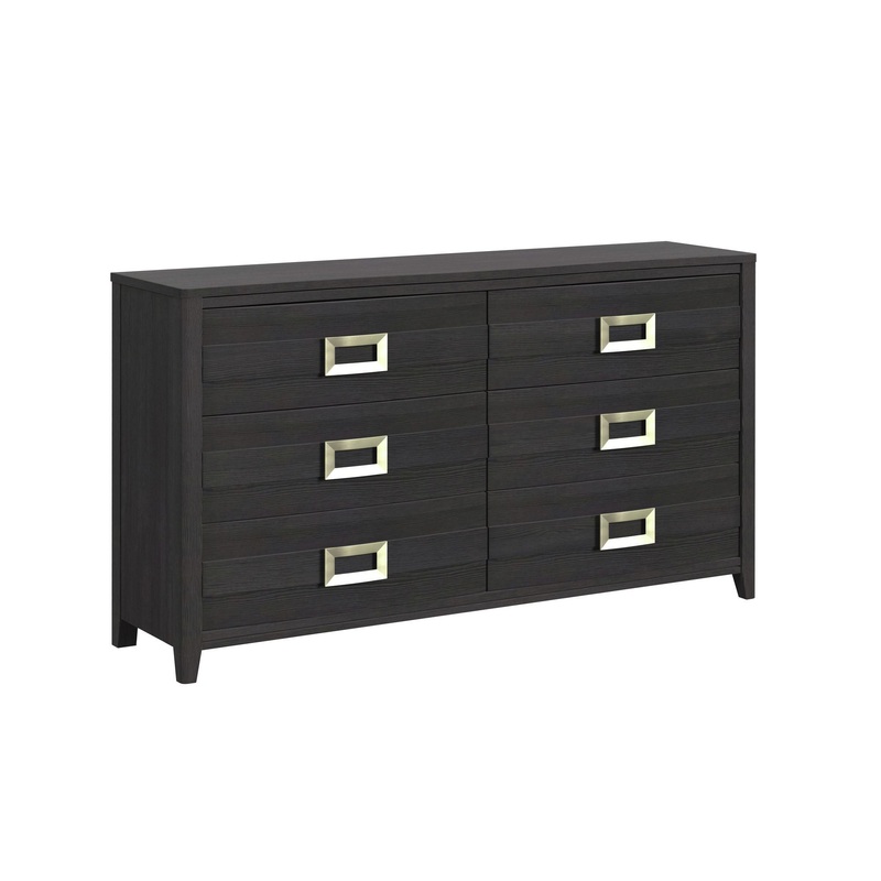 Tobias – 6-Drawer Dresser|Black|Dressers|Dresser & Mirror
