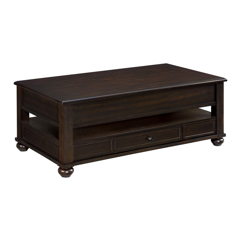Wagner – Rectangular Lift-Top Coffee Table With Casters – Cherry