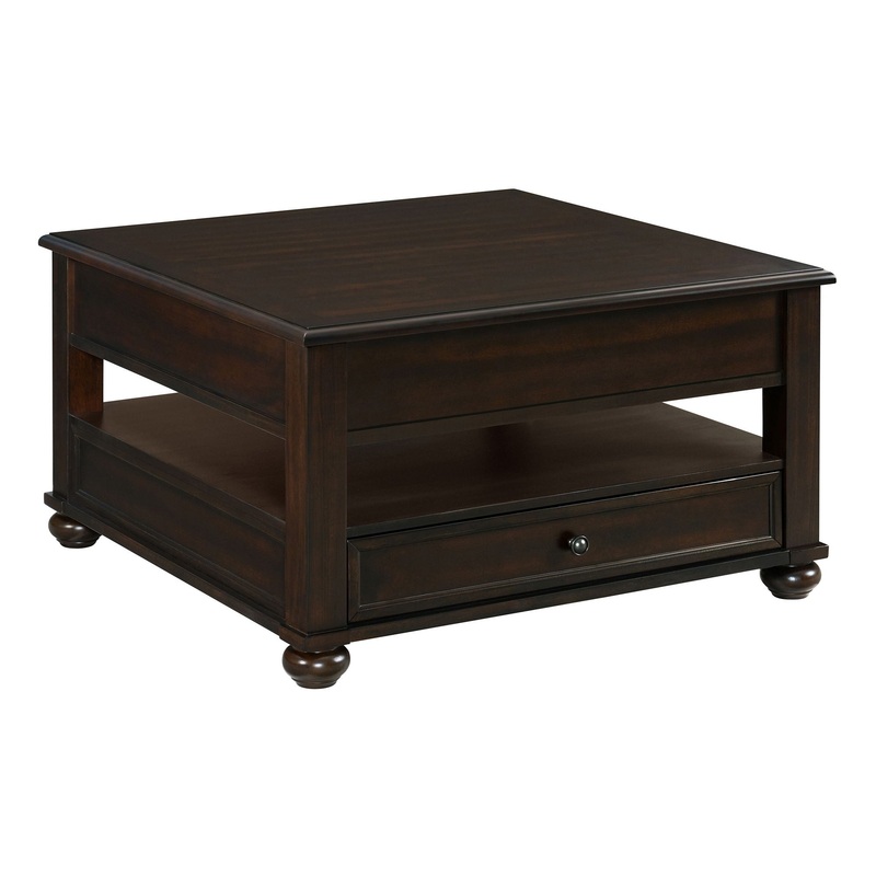 Wagner – Square Lift-Top Coffee Table With Casters – Cherry