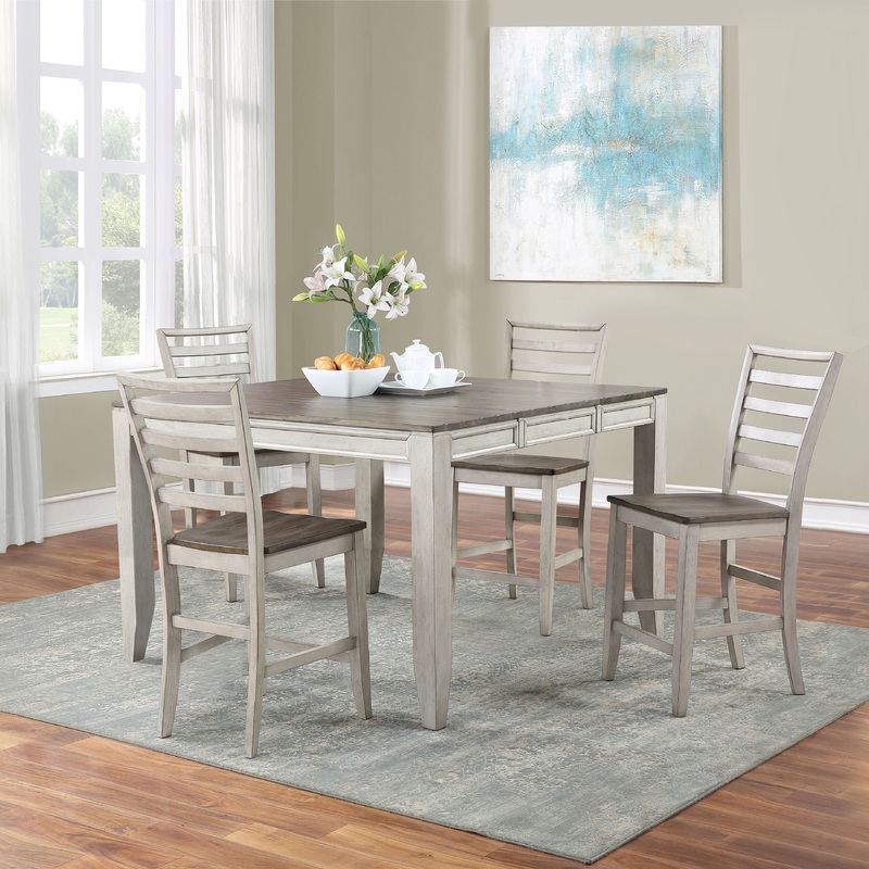 Abacus – Dining Set|Gray|7 Pc. Table, 6 Chairs|5 Pc. Table, 4 Chairs|8 Pc. Table, 6 Chairs, Server