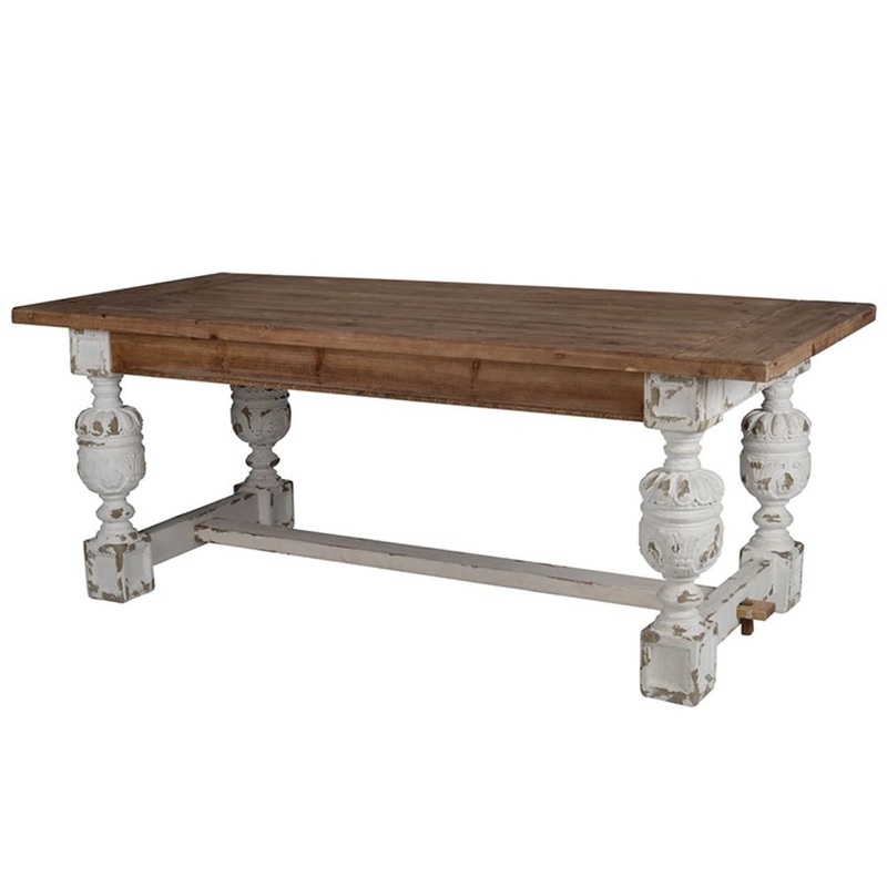 Alcott – Dining Table – Brown / Antique White