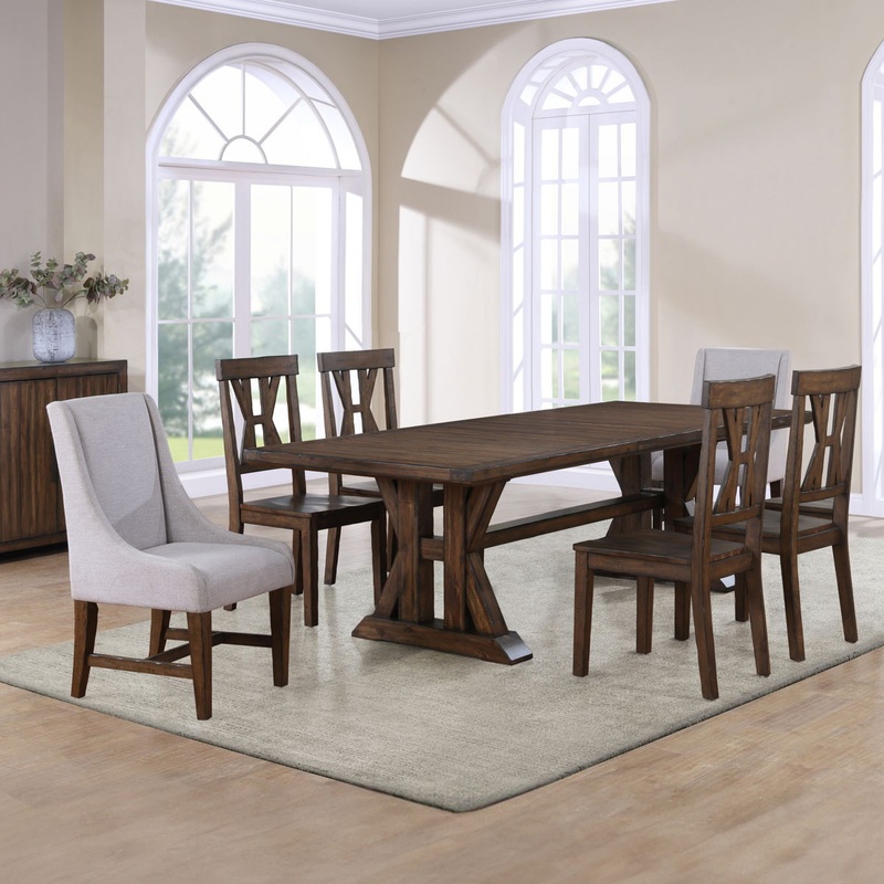 Auburn – Dining Set|Dark Brown|7 Pc. Table, 6 Chairs, 2 Arm Chairs|7 Pc. Table, 6 Chairs|5 Pc. Table, 4 Chairs