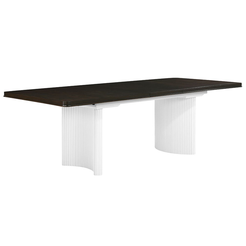 Carena – Dining Table With Leaf – White & Brown