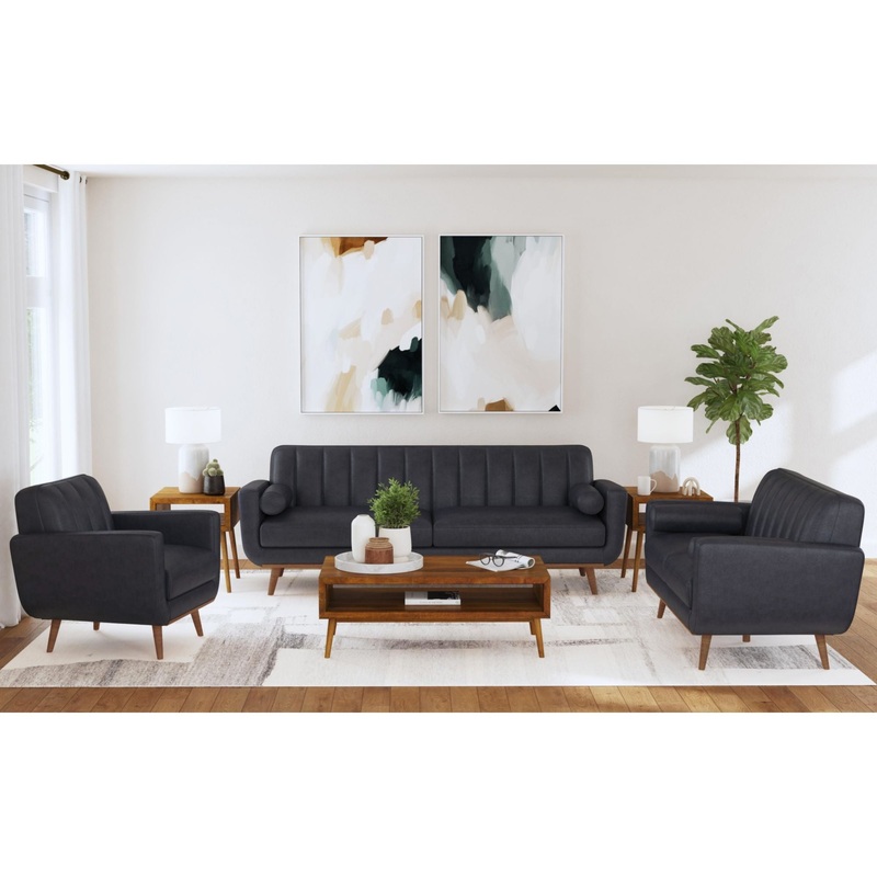 Horizon – Living Room Set|Black|Blue|3 Pc. Sofa, Loveseat, Chair|2 Pc. Sofa, Loveseat