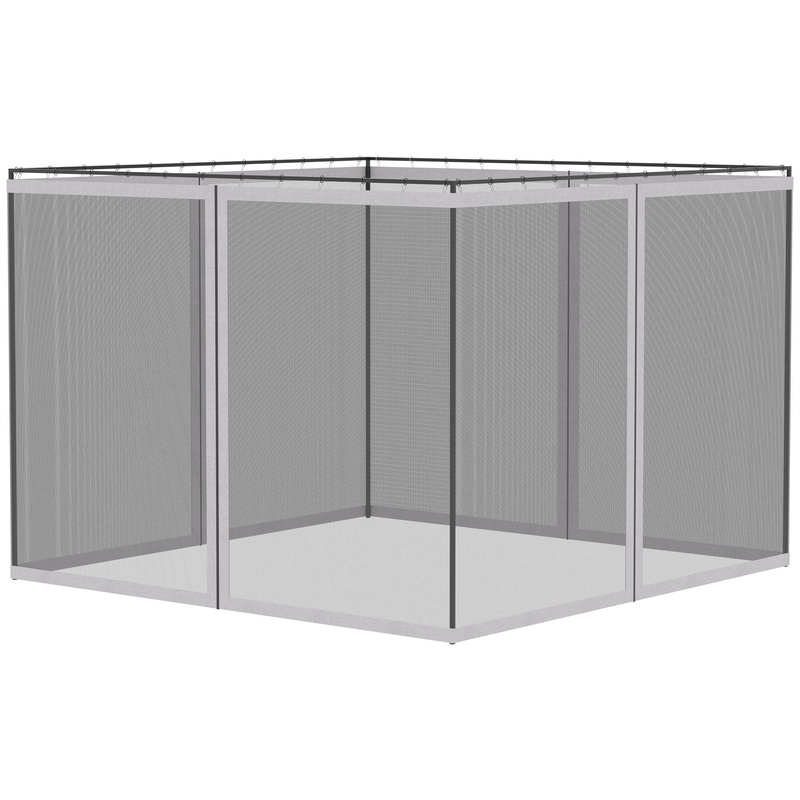 Outsunny – 10′ x 13′ Replacement Mesh Sidewall Netting For Patio Gazebos And Canopy Tents With Zippers (Sidewall Only) – White