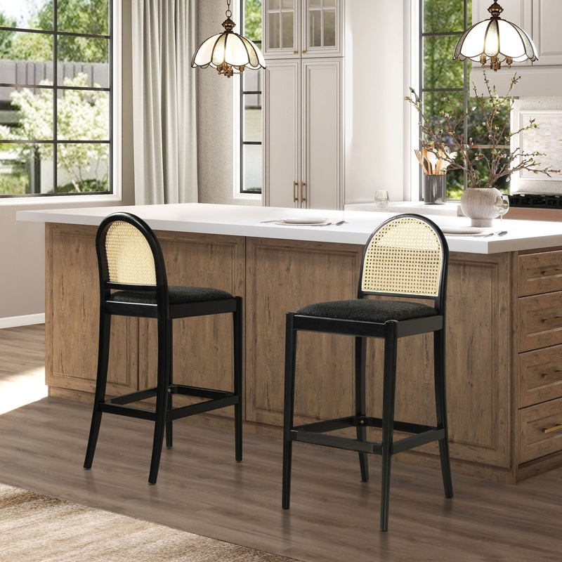 Panama – Curved Back Cane Bar Stool (Set of 2)