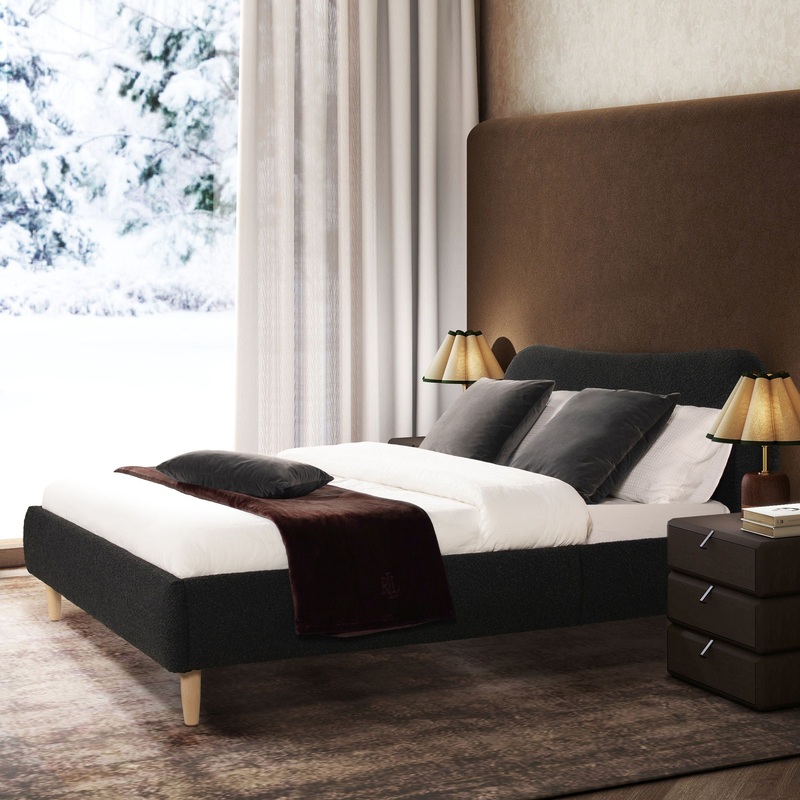 Roman – Curved Headboard Upholstered Platform Bed