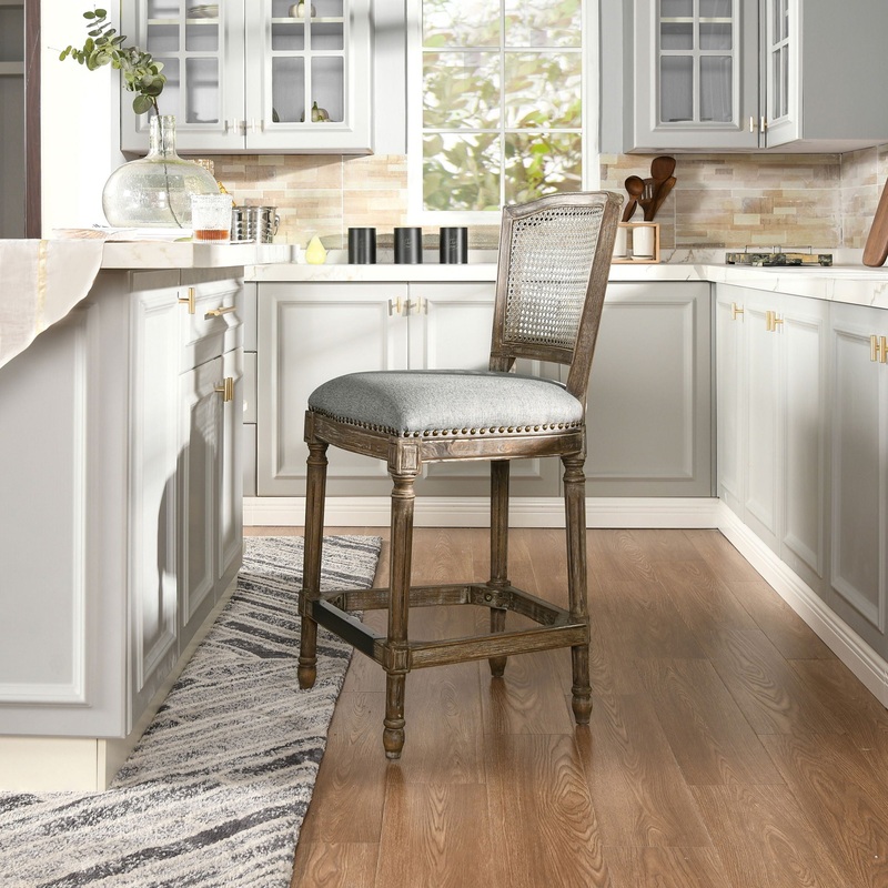 Triomphe – Rattan Wicker High Back Armless Counter Bar Stool