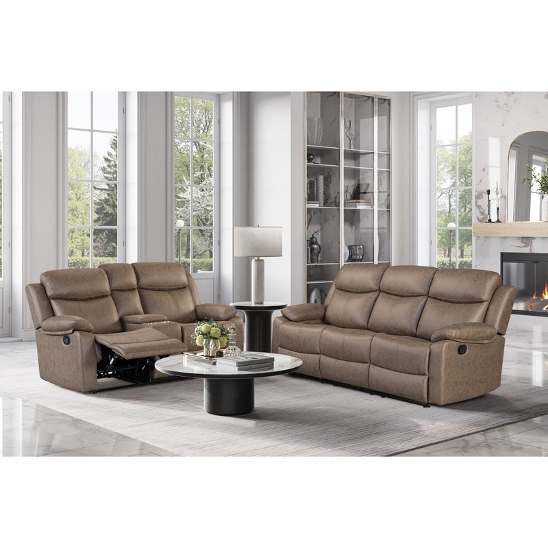 U6026 – Reclining Sofa / Console & Reclining Loveseat – Dark Brown