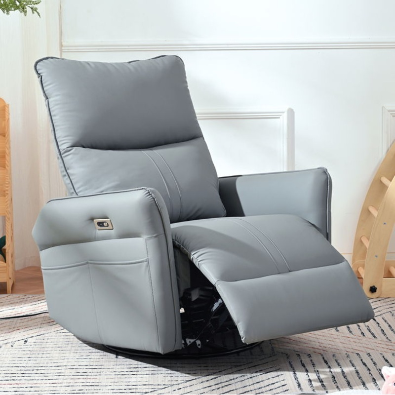 270 Power Swivel Rocker Glider Recliner Chair With USB Ports