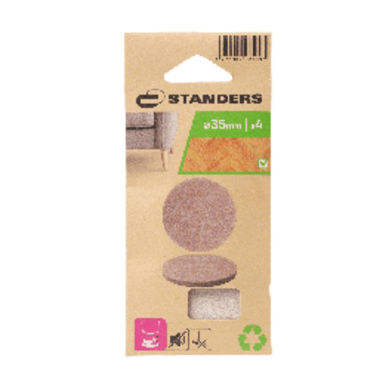 4MM ADHESIVE FELT PADS DIA. 35MM. 4PZ