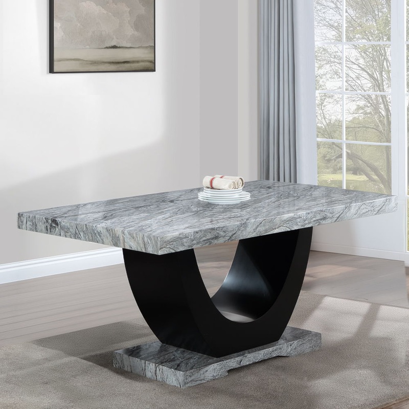 Caralin – Dining Table – Engineered Stone & Black