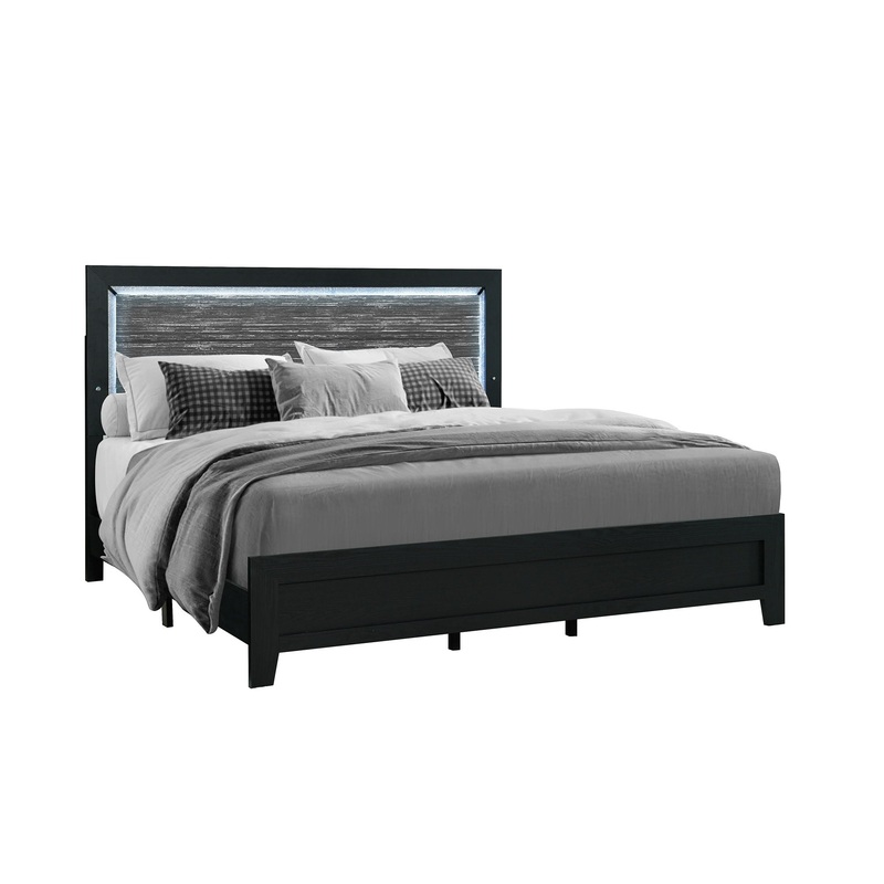Carlos – 5 Pieces Queen Bedroom Set, Modern Design – Black