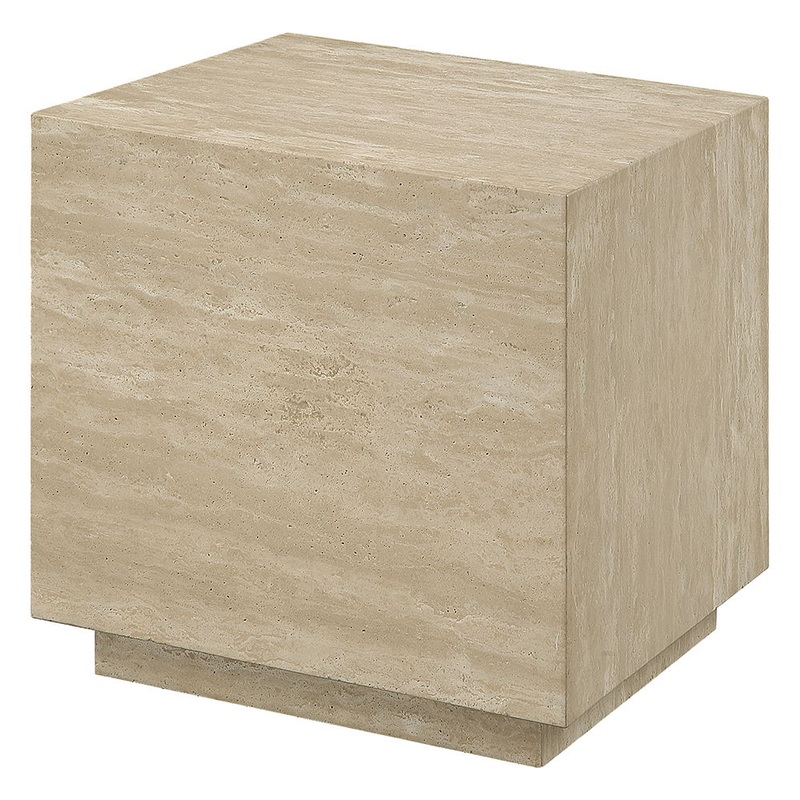 Deon – End Table – Beige Travertine