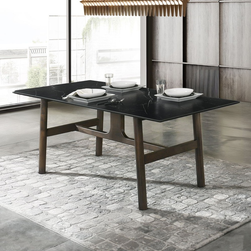 Destin – Dining Table – Sintered Stone & Walnut