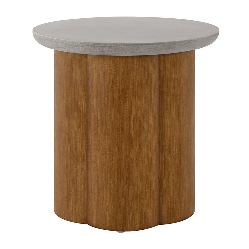 Evelyn – End Table – Faux Concrete Top & Walnut