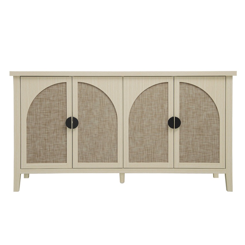 Rattan 4 Door Cabinet, Suitable For Bedroom – Natural