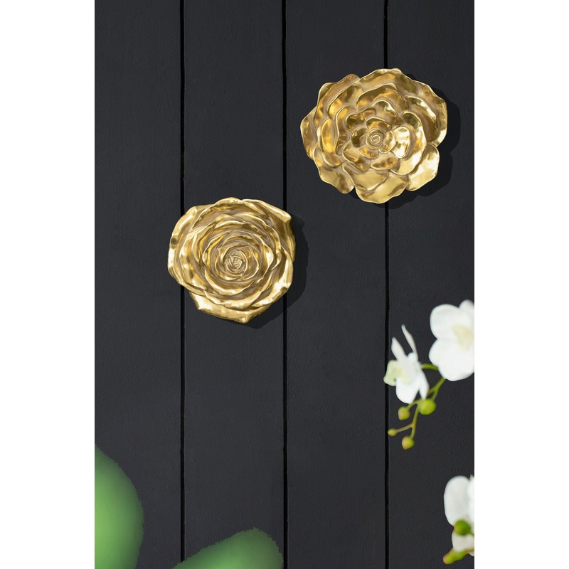 Rose Hanging Wall Accents (Set of 2) – Gold