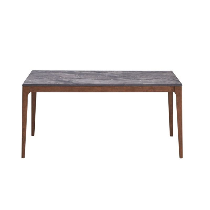 Bevis – Engineered Stone Top Dining Table – Walnut