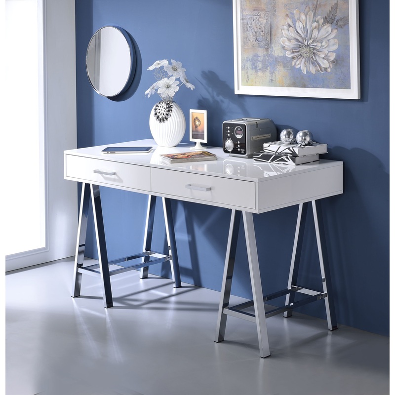 Coleen – High Gloss Writing Desk With USB