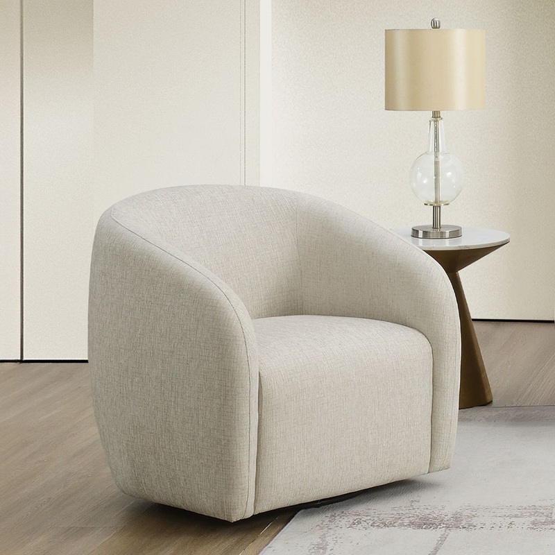 Etienne – Chair With Swivel|Beige Linen|Gray Linen