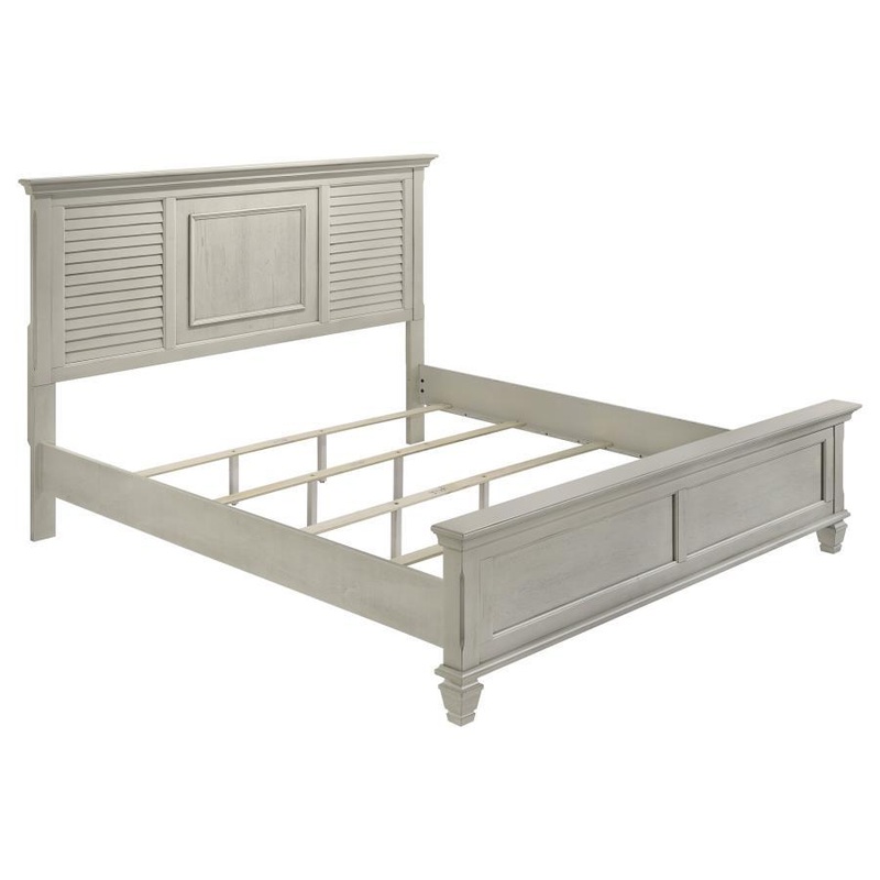 Franco – Wood Panel Bed|White|King|Queen