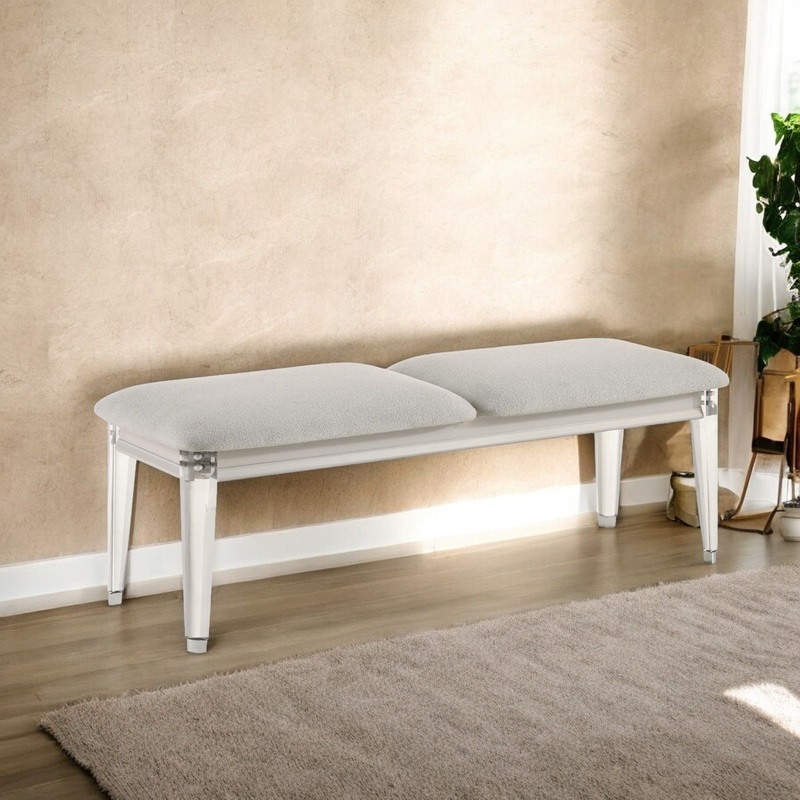 Laveda – Boucle Bench – Light Gray / White