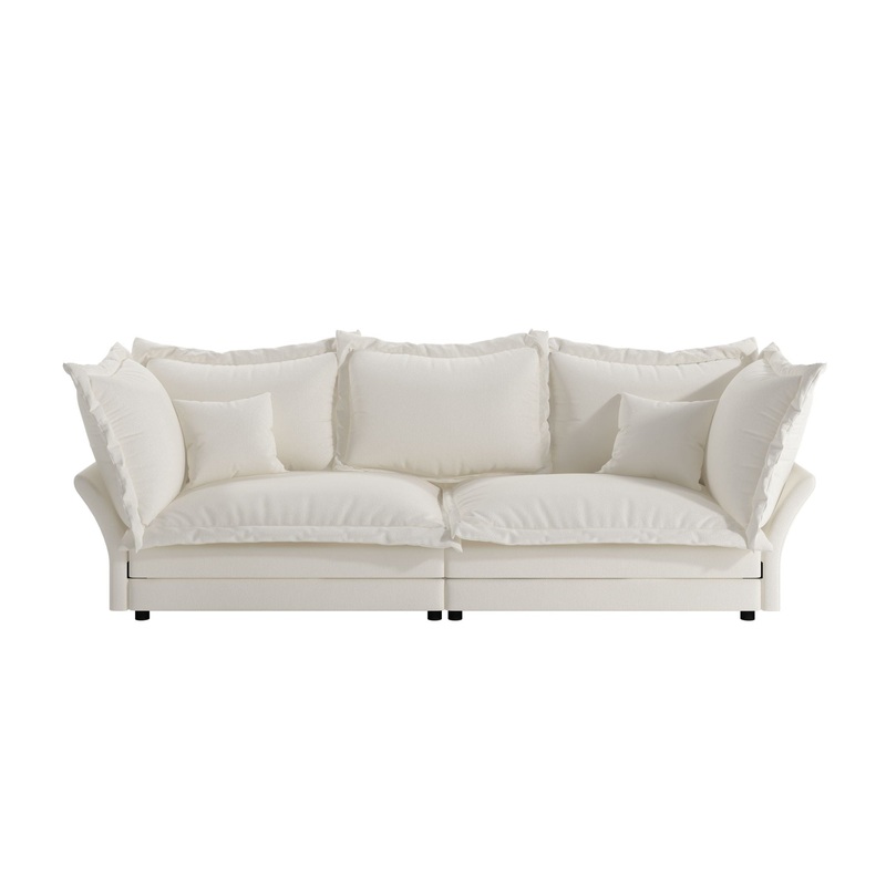 Modern Comfy Upholstered Sofa Cloud Couch, Deep Seat Couches With Multiple Large Soft Pillows