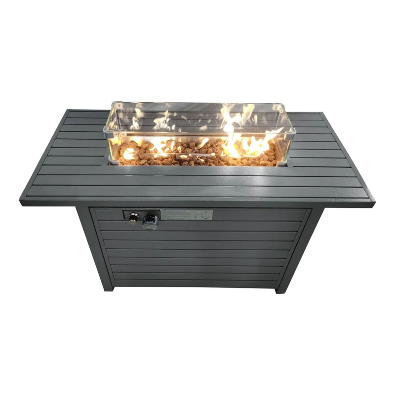 Propane Fire Pit Table With Lid – Gray