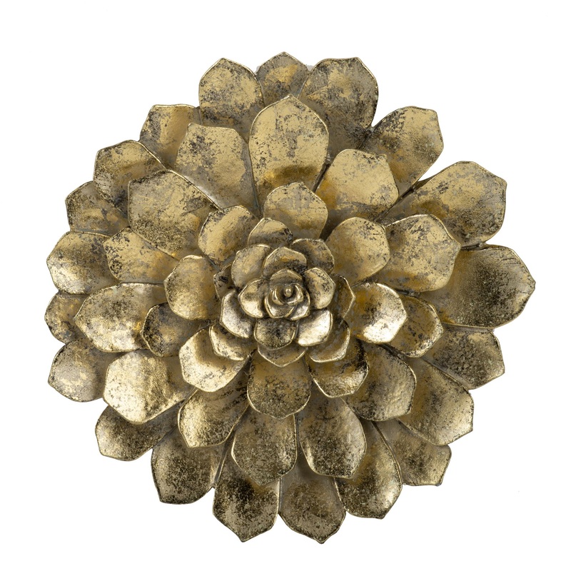 Succulent Wall Plaque|Gold|1 Piece|2 Pieces