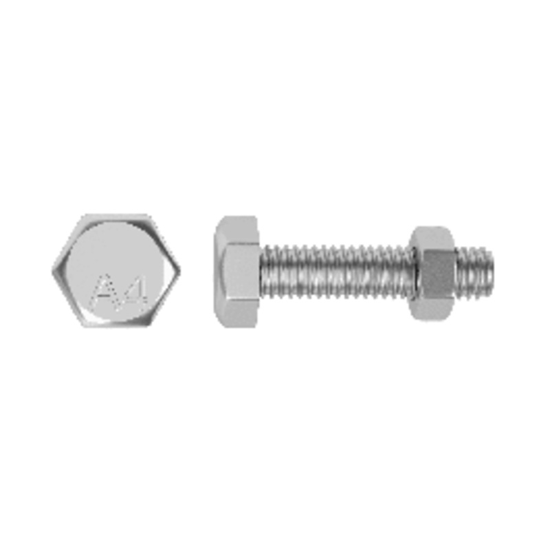8 STAINLESS STEEL HEX HEAD BOLT A46X40